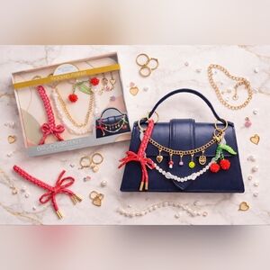 Nwt Blue Moon Studio Cherry Theme Bag Charm Kit Fx Pearl Happy Face Clips Heart